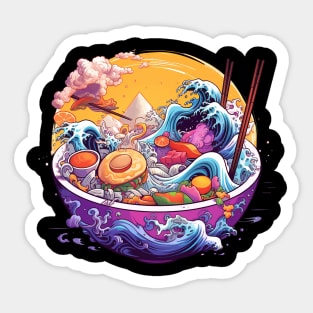 Great Wave Ramen Soup Bowl Sticker